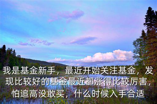 我是基金新手，最近開始關注基金，發(fā)現比較好的基金最近都漲得比較厲害，怕追高沒敢買，什么時候入手合適