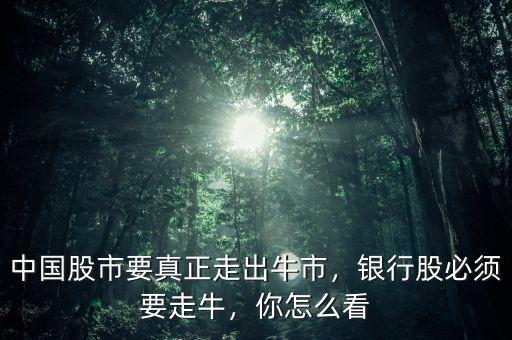 中國股市要真正走出牛市，銀行股必須要走牛，你怎么看