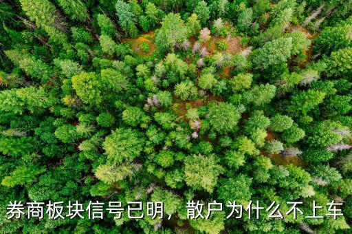 券商板塊信號已明，散戶為什么不上車