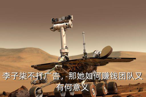 李子柒不打廣告，那她如何賺錢團(tuán)隊(duì)又有何意義