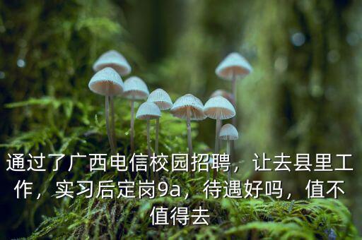 通過了廣西電信校園招聘，讓去縣里工作，實習后定崗9a，待遇好嗎，值不值得去