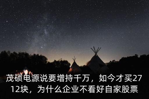 茂碩電源說(shuō)要增持千萬(wàn)，如今才買(mǎi)2712塊，為什么企業(yè)不看好自家股票