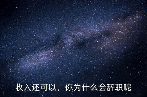 收入還可以，你為什么會辭職呢