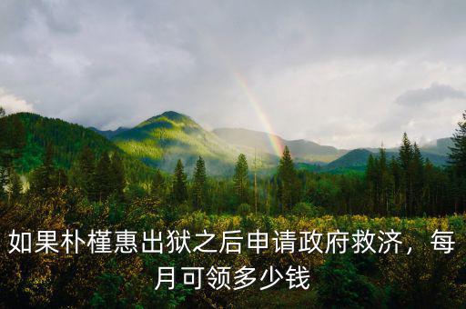 如果樸槿惠出獄之后申請政府救濟(jì)，每月可領(lǐng)多少錢