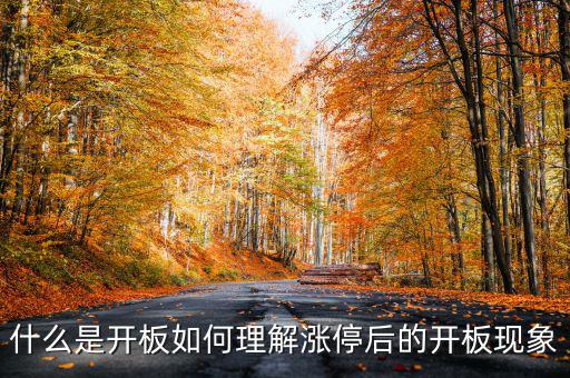 什么是開板如何理解漲停后的開板現象