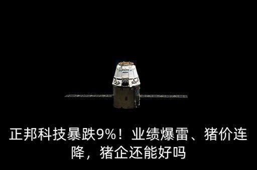 正邦科技暴跌9%！業(yè)績爆雷、豬價連降，豬企還能好嗎