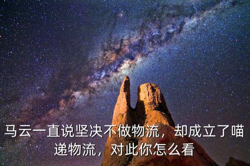 馬云一直說堅決不做物流，卻成立了喵遞物流，對此你怎么看