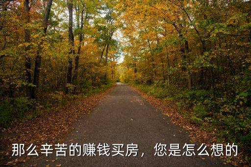 那么辛苦的賺錢買房，您是怎么想的
