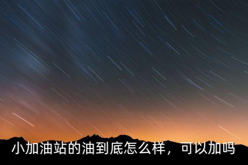 小加油站的油到底怎么樣，可以加嗎