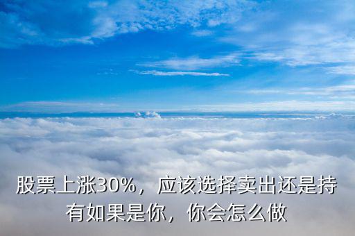 股票上漲30%，應(yīng)該選擇賣出還是持有如果是你，你會(huì)怎么做