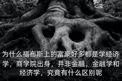 為什么福布斯上的富豪好多都是學(xué)經(jīng)濟學(xué)，商學(xué)院出身，并非金融，金融學(xué)和經(jīng)濟學(xué)，究竟有什么區(qū)別呢