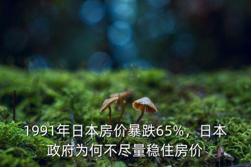 1991年日本房?jī)r(jià)暴跌65%，日本政府為何不盡量穩(wěn)住房?jī)r(jià)