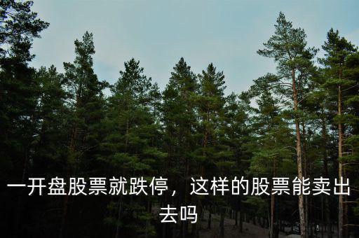 一開盤股票就跌停，這樣的股票能賣出去嗎