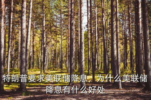特朗普要求美聯(lián)儲(chǔ)降息，為什么美聯(lián)儲(chǔ)降息有什么好處