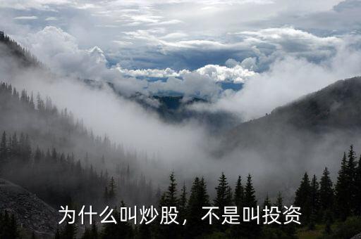 為什么叫炒股，不是叫投資