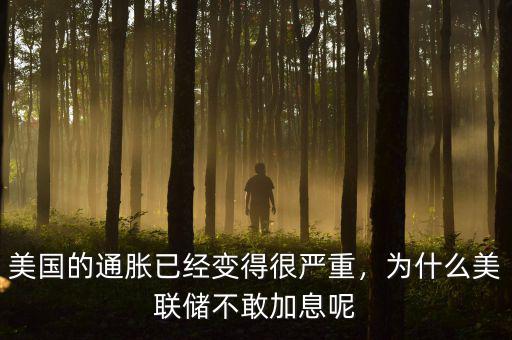 美國的通脹已經(jīng)變得很嚴(yán)重，為什么美聯(lián)儲不敢加息呢