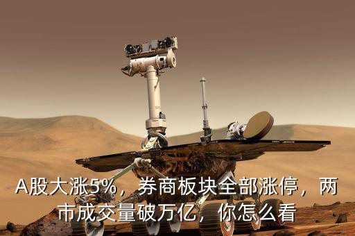 A股大漲5%，券商板塊全部漲停，兩市成交量破萬(wàn)億，你怎么看