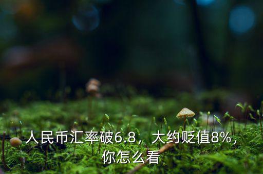 人民幣匯率破6.8，大約貶值8%，你怎么看