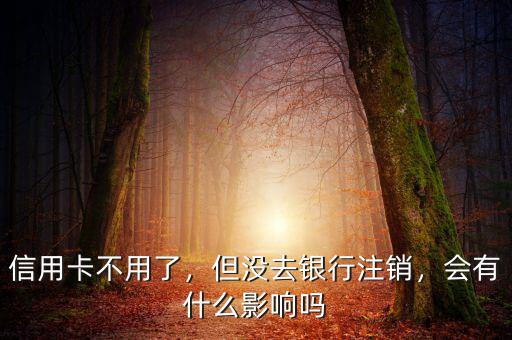 信用卡不用了，但沒去銀行注銷，會有什么影響嗎