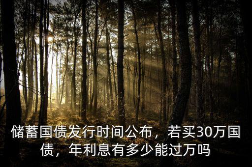 國(guó)債利息多少,若買30萬國(guó)債