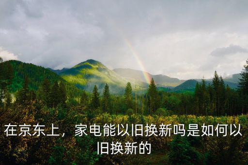 在京東上，家電能以舊換新嗎是如何以舊換新的