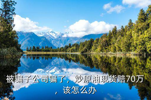 被騙子公司騙了，炒原油現(xiàn)貨賠70萬，該怎么辦