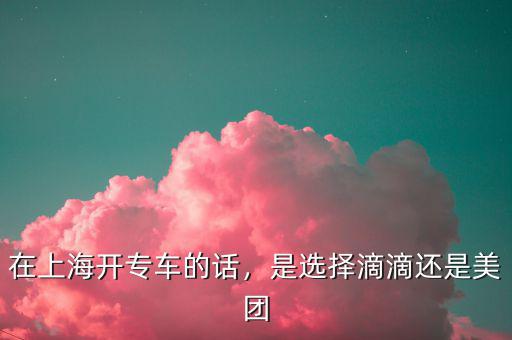 在上海開(kāi)專(zhuān)車(chē)的話，是選擇滴滴還是美團(tuán)