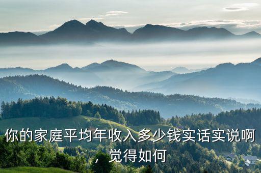 你的家庭平均年收入多少錢實(shí)話實(shí)說啊，覺得如何