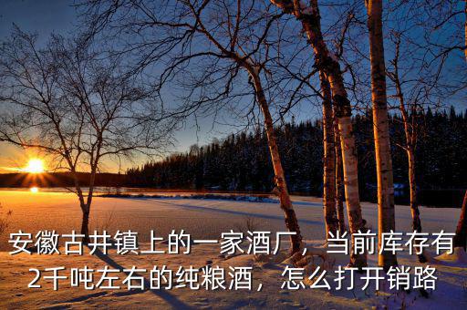 安徽古井鎮(zhèn)上的一家酒廠，當(dāng)前庫(kù)存有2千噸左右的純糧酒，怎么打開(kāi)銷路