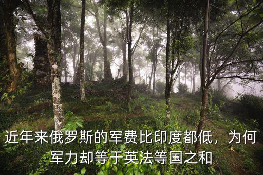 近年來俄羅斯的軍費比印度都低，為何軍力卻等于英法等國之和