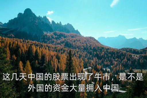 這幾天中國的股票出現(xiàn)了牛市，是不是外國的資金大量擁入中國