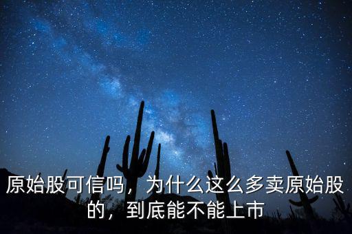 原始股可信嗎，為什么這么多賣原始股的，到底能不能上市