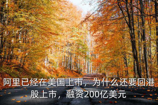 阿里已經(jīng)在美國上市，為什么還要回港股上市，融資200億美元