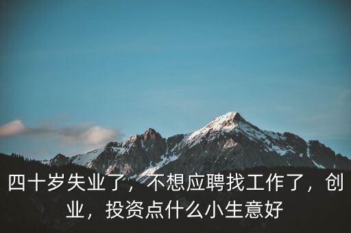 四十歲失業(yè)了，不想應(yīng)聘找工作了，創(chuàng)業(yè)，投資點(diǎn)什么小生意好