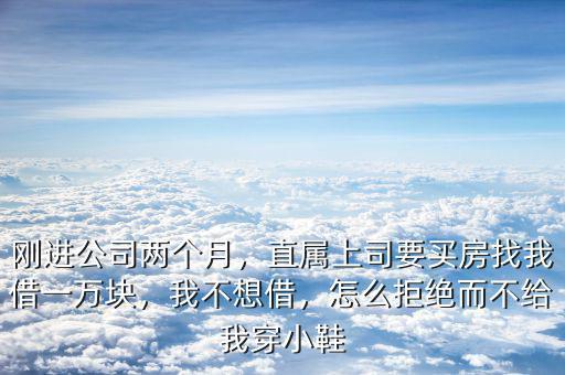 剛進公司兩個月，直屬上司要買房找我借一萬塊，我不想借，怎么拒絕而不給我穿小鞋