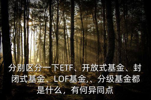 分別區(qū)分一下ETF、開(kāi)放式基金、封閉式基金、LOF基金,、分級(jí)基金都是什么，有何異同點(diǎn)