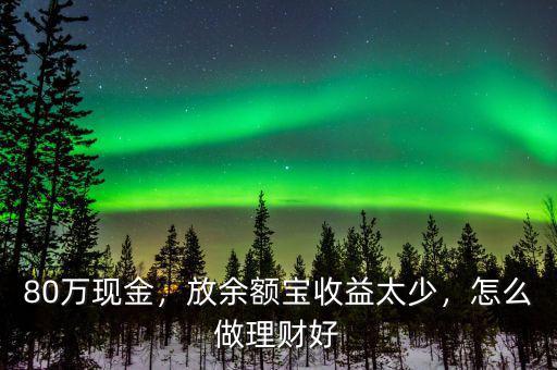 80萬(wàn)現(xiàn)金，放余額寶收益太少，怎么做理財(cái)好