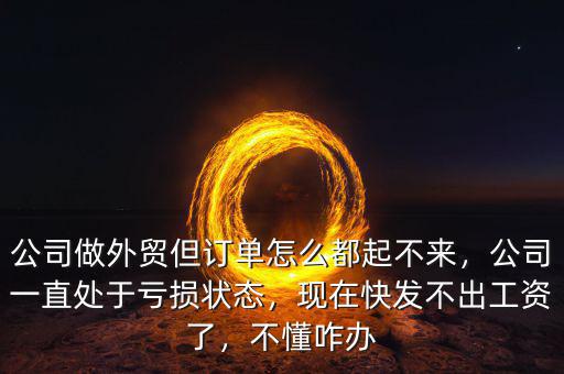 公司做外貿(mào)但訂單怎么都起不來(lái)，公司一直處于虧損狀態(tài)，現(xiàn)在快發(fā)不出工資了，不懂咋辦