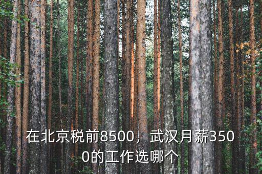 在北京稅前8500，武漢月薪3500的工作選哪個