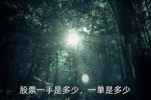 股票一手是多少，一單是多少