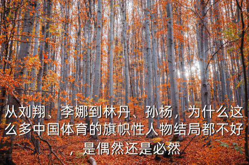 從劉翔、李娜到林丹、孫楊，為什么這么多中國體育的旗幟性人物結(jié)局都不好，是偶然還是必然