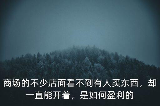 商場(chǎng)的不少店面看不到有人買東西，卻一直能開(kāi)著，是如何盈利的