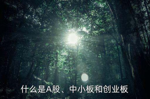 什么是A股、中小板和創(chuàng)業(yè)板