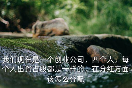 我們現(xiàn)在是一個(gè)創(chuàng)業(yè)公司，四個(gè)人，每個(gè)人出資占股都是一樣的，在分紅方面該怎么分配