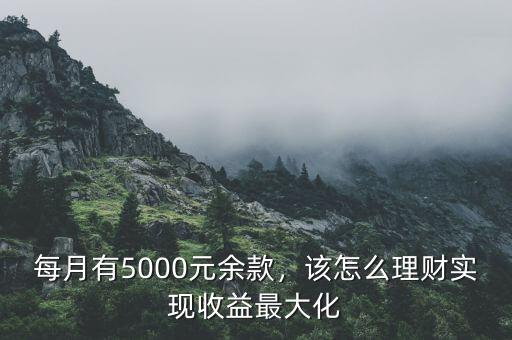 每月有5000元余款，該怎么理財(cái)實(shí)現(xiàn)收益最大化