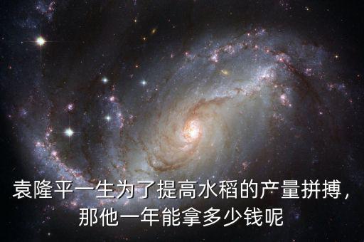 袁隆平一生為了提高水稻的產(chǎn)量拼搏，那他一年能拿多少錢呢