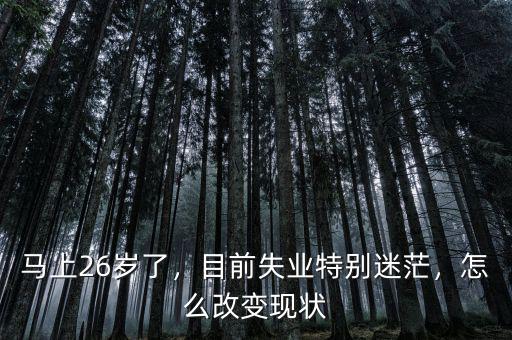 馬上26歲了，目前失業(yè)特別迷茫，怎么改變現(xiàn)狀