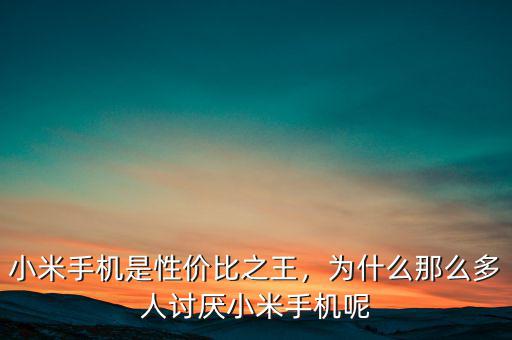 小米手機(jī)是性?xún)r(jià)比之王，為什么那么多人討厭小米手機(jī)呢