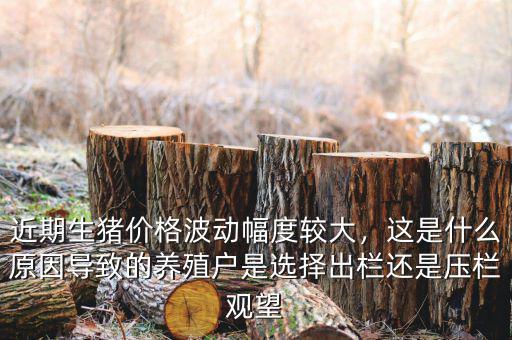近期生豬價格波動幅度較大，這是什么原因?qū)е碌酿B(yǎng)殖戶是選擇出欄還是壓欄觀望