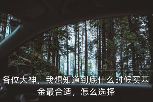 各位大神，我想知道到底什么時(shí)候買基金最合適，怎么選擇